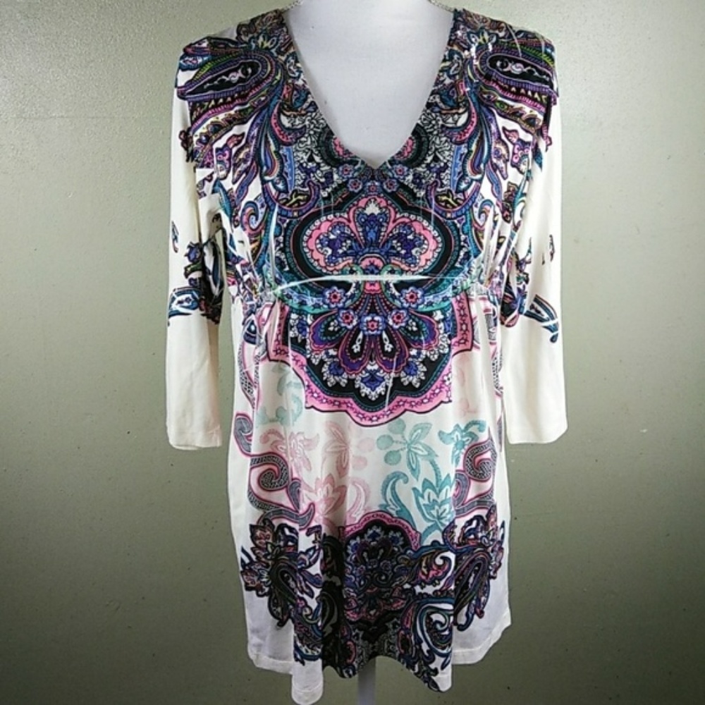 Kiara Sublimation Tunic w/Iridescent Bodice - L - NWT